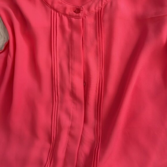 Amanda green coral button up short sleeve blouse size XL! - Picture 3 of 5